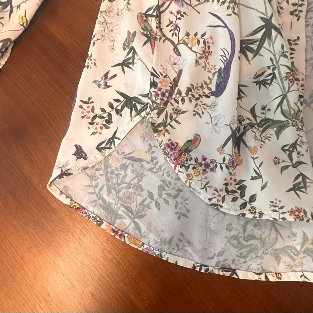 H&M Women’s Floral Birds Blouse Size 2 Small - Picture 4 of 12